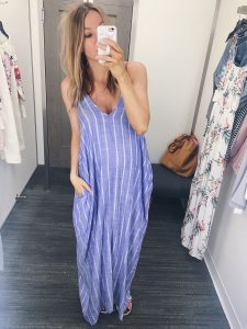 Nordstrom Long Blue Maxi Dress with Pockets