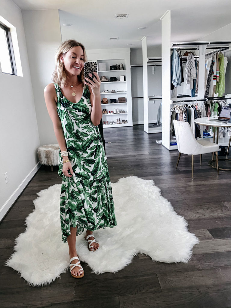 palm tree maxi dress