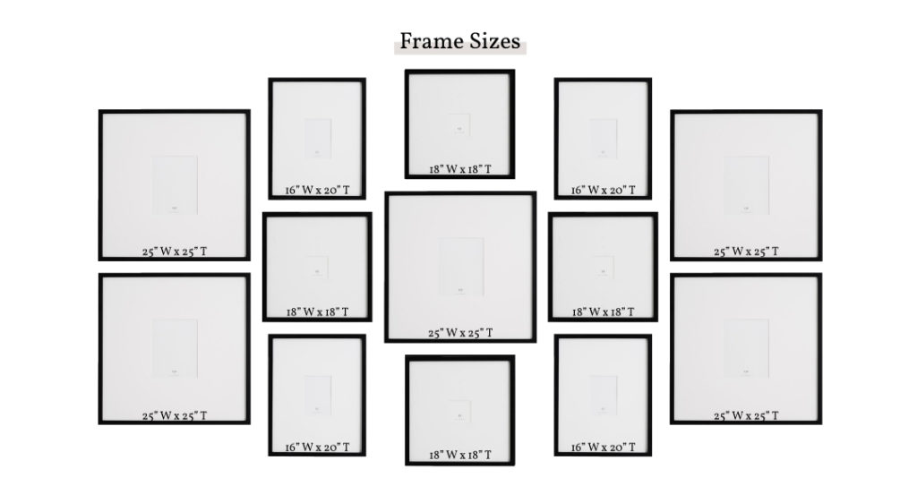 Photo frame deals sizes for wall